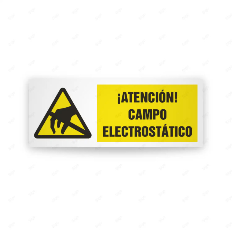 Rótulo de Atención - Atencion campo electrostatico| Cod. AD - 469, Señales de Atención