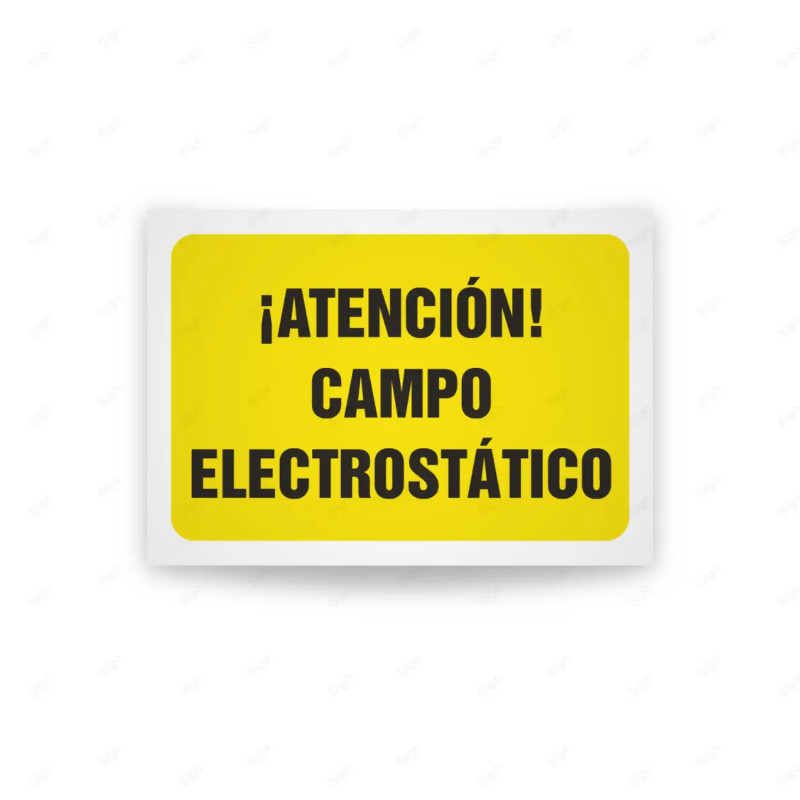 Rótulo de Atención -Atencion campo electrostatico | Cod. AD - 470, Señales de Atención