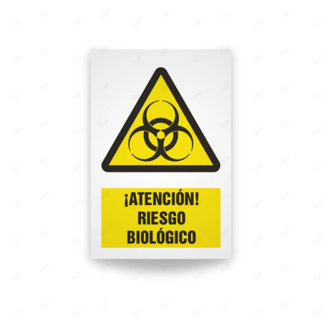 Rótulo de Atención - Atencion riesgo biologico| Cod. AD - 480, Señales de Atención