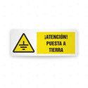 Rótulo de Atención - Atencion puesta en tierra  | Cod. AD - 489, Señales de Atención