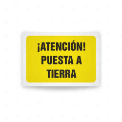 Rótulo de Atención - Atencion puesta en tierra| Cod. AD - 490, Señales de Atención