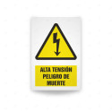 Rótulo de Atención - Alta tension peligro de muerte | Cod. AD - 497, Señales de Atención
