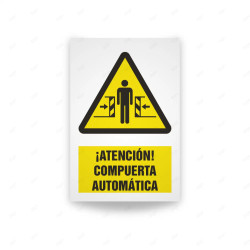 Rótulo de Atención - Atencion compuerta automatica | Cod. AD - 519, Señales de Atención