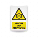 Rótulo de Atención - Atencion baja temperatura| Cod. AD - 527, Señales de Atención