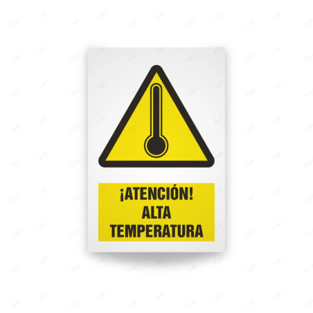 Rótulo de Atención - Atencion alta temperatura | Cod. AD - 531, Señales de Atención