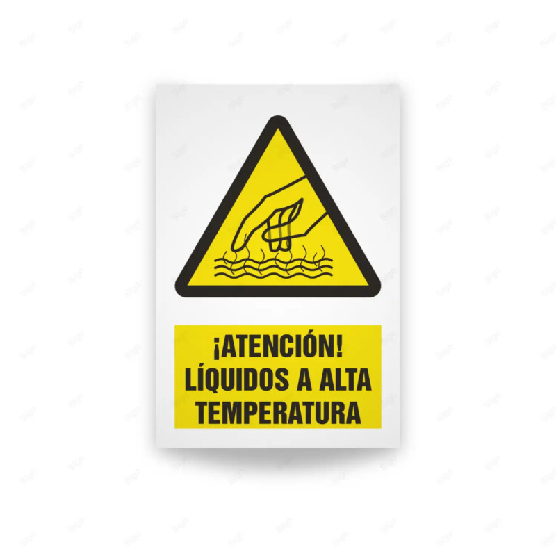 Rótulo de Atención - Atencion liquidos a alta temperatura | Cod. AD - 535, Señales de Atención