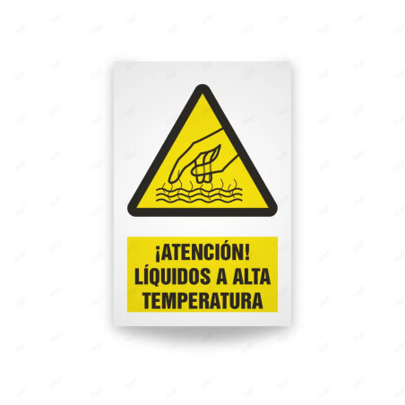 Rótulo de Atención - Atencion liquidos a alta temperatura | Cod. AD - 535, Señales de Atención