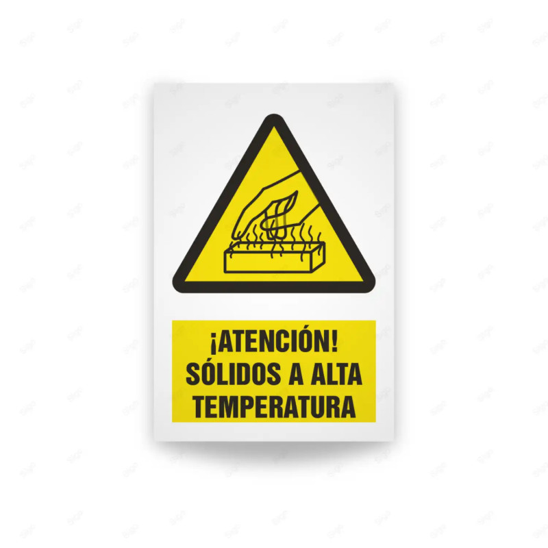 Rótulo de Atención - Atencion solidos a alta temperatura | Cod. AD - 539, Señales de Atención