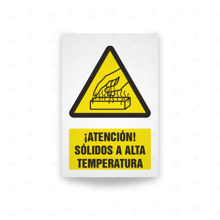 Rótulo de Atención - Atencion solidos a alta temperatura | Cod. AD - 539, Señales de Atención