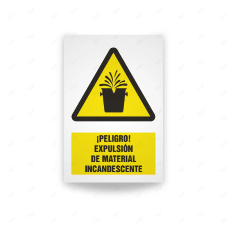 Rótulo de Atención - Peligro expulsion de material incandescente | Cod. AD - 543, Señales de Atención