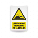 Rótulo de Atención - Precaucion proyeccion de particulas | Cod. AD - 547, Señales de Atención