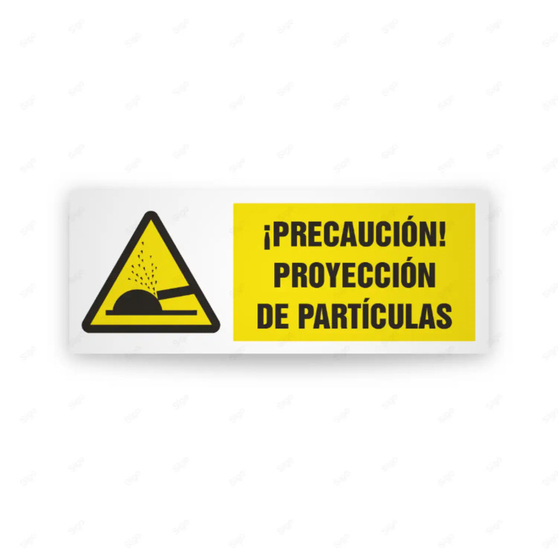Rótulo de Atención - Precauciion proyeccion de particulas | Cod. AD - 548, Señales de Atención