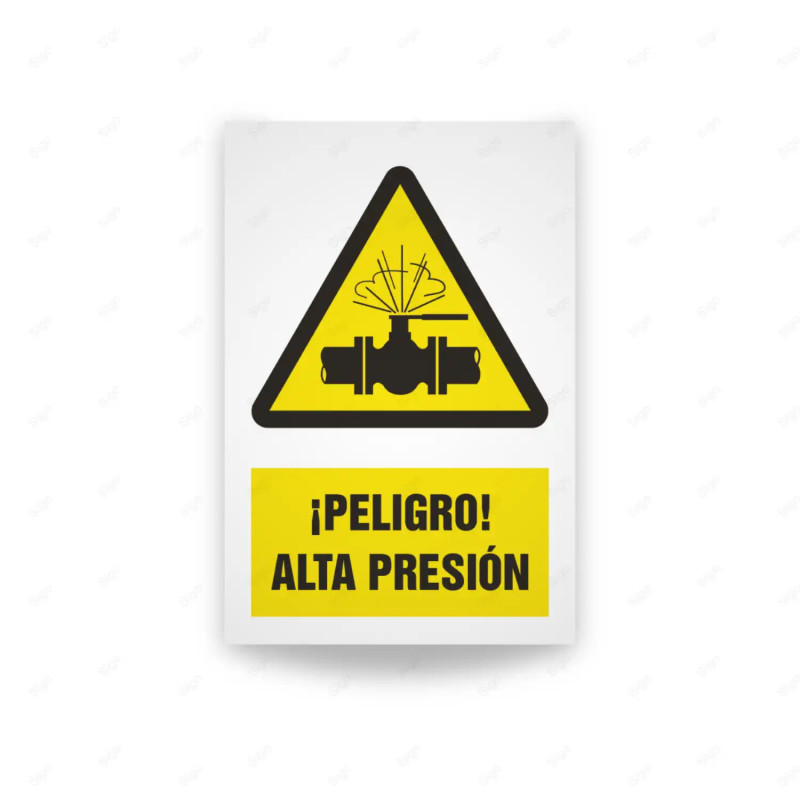 Rótulo de Atención - Peligro alta presion | Cod. AD - 551, Señales de Atención
