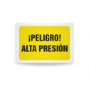 Rótulo de Atención - Peligro alta presion| Cod. AD - 553, Señales de Atención