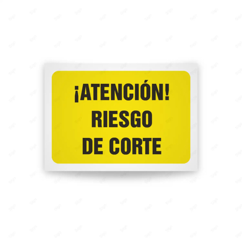 Rótulo de Atención - Atencion riesgo de corte | Cod. AD - 565, Señales de Atención