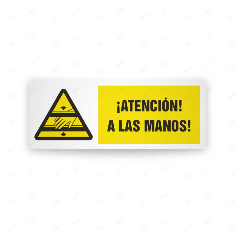 Rótulo de Atención - Atencion a las manos | Cod. AD - 568, Señales de Atención
