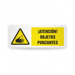 Rótulo de Atención - Atencion objetos punzantes  | Cod. AD - 580, Señales de Atención