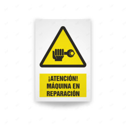 Rótulo de Atención - Atencion maquina en reparacion | Cod. AD - 583, Señales de Atención