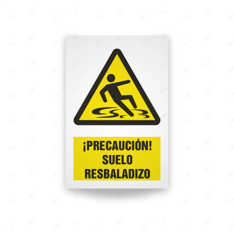 Rótulo de Atención - Precaucion suelo resbaladizo | Cod. AD - 591, Señales de Atención