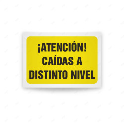 Rótulo de Atención - Atencion riesgo de caidas a distinto nivel | Cod. AD - 597, Señales de Atención