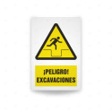 Rótulo de Atención - Peligro excavaciones | Cod. AD - 599, Señales de Atención