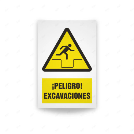 Rótulo de Atención - Peligro excavaciones | Cod. AD - 599, Señales de Atención