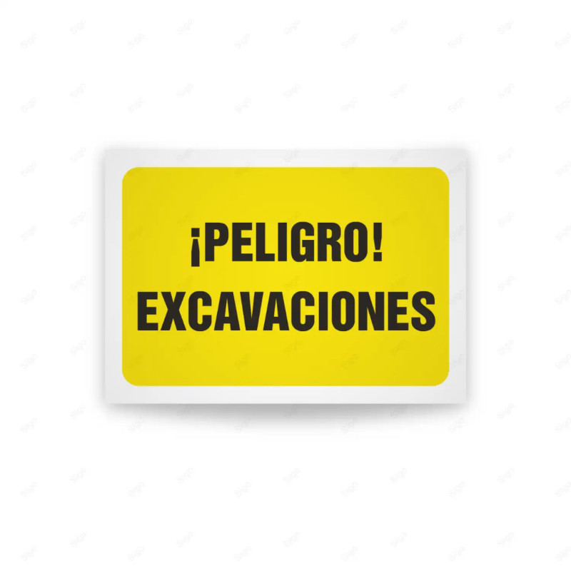 Rótulo de Atención - Peligro excavaciones  | Cod. AD - 601, Señales de Atención