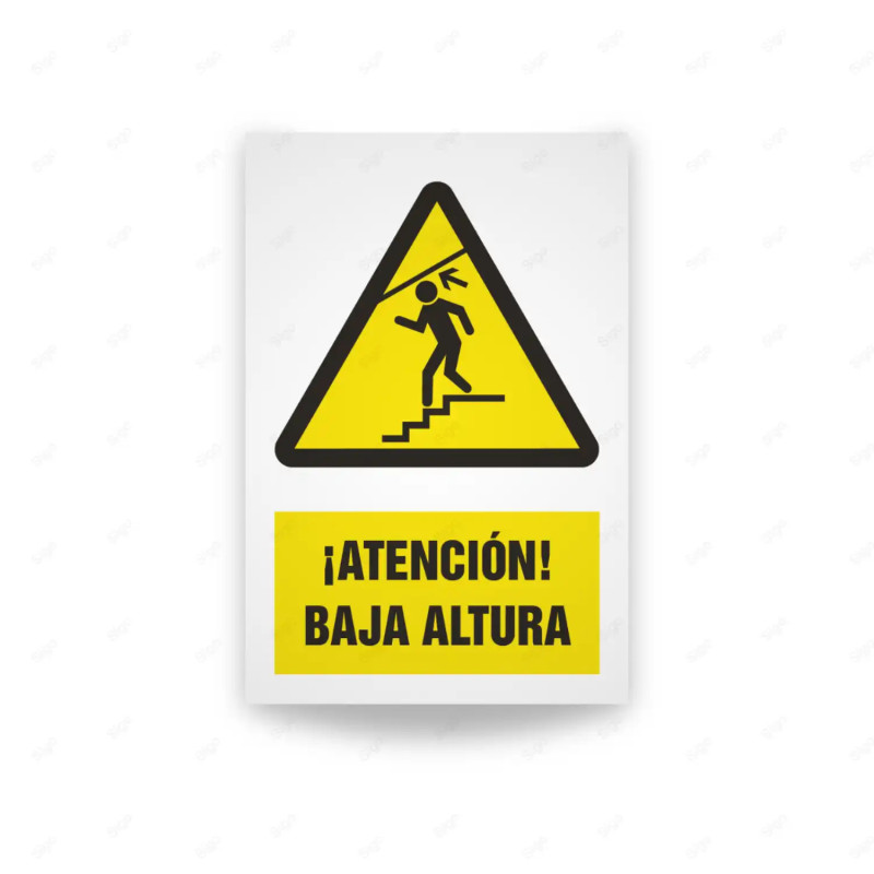 Rótulo de Atención - Atencion baja altura | Cod. AD - 611, Señales de Atención