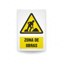 Rótulo de Atención - Zona de obras | Cod. AD - 615, Señales de Atención
