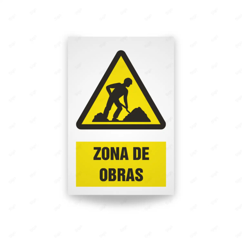 Rótulo de Atención - Zona de obras | Cod. AD - 615, Señales de Atención