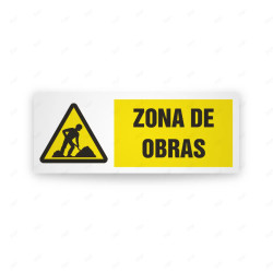 Rótulo de Atención - Zona de obras  | Cod. AD - 616, Señales de Atención
