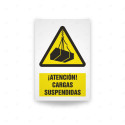 Rótulo de Atención - Atencion cargas suspendidas  | Cod. AD - 619, Señales de Atención