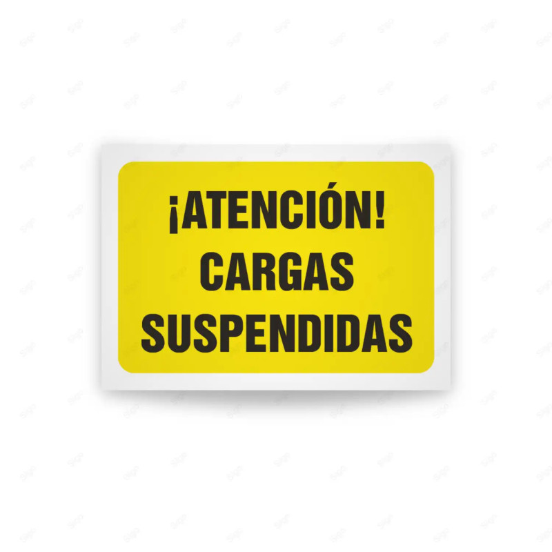 Rótulo de Atención - Atencion cargas suspendidas| Cod. AD - 621, Señales de Atención