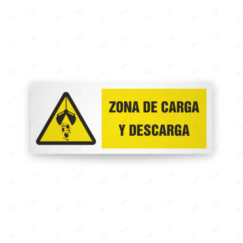 Rótulo de Atención - Zona de carga y descarga | Cod. AD - 628, Señales de Atención