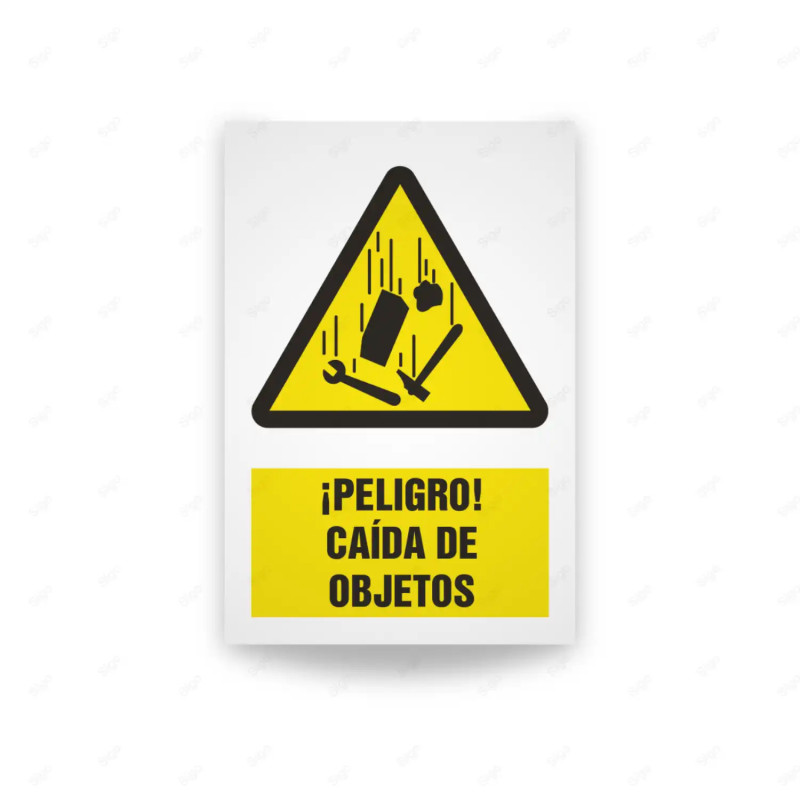 Rótulo de Atención - Peligro caida de objetos | Cod. AD - 631, Señales de Atención