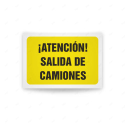 Rótulo de Atención - Atencion salida de camiones | Cod. AD - 637, Señales de Atención