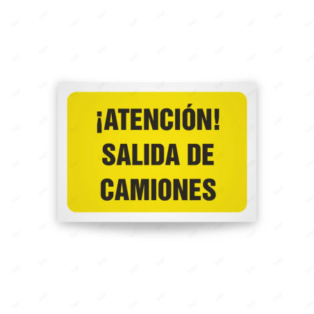 Rótulo de Atención - Atencion salida de camiones | Cod. AD - 637, Señales de Atención