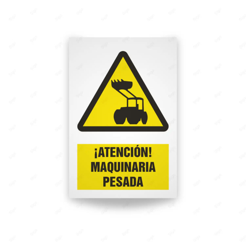 Rótulo de Atención - Atencion maquinaria pesado | Cod. AD - 639, Señales de Atención