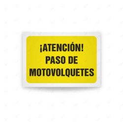 Rótulo de Atención - Atencion paso de motovolquetes | Cod. AD - 645, Señales de Atención