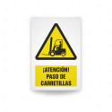 Rótulo de Atención - Atencion paso carretilla | Cod. AD - 647, Señales de Atención