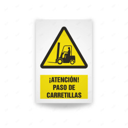 Rótulo de Atención - Atencion paso carretilla | Cod. AD - 647, Señales de Atención