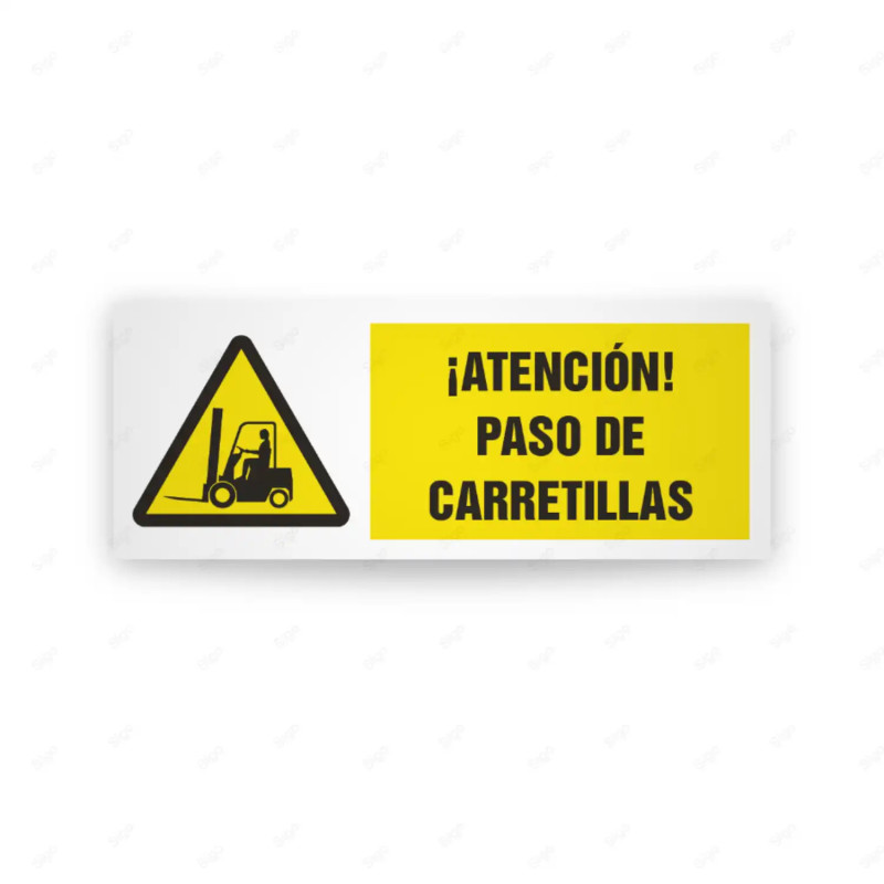 Rótulo de Atención - Atencion paso de carretilla | Cod. AD - 648, Señales de Atención