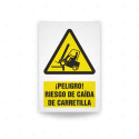 Rótulo de Atención - Peligro riesgo de caida de carretilla | Cod. AD - 651, Señales de Atención
