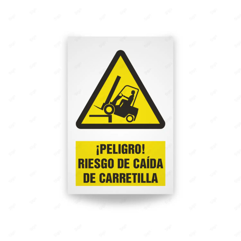 Rótulo de Atención - Peligro riesgo de caida de carretilla | Cod. AD - 651, Señales de Atención