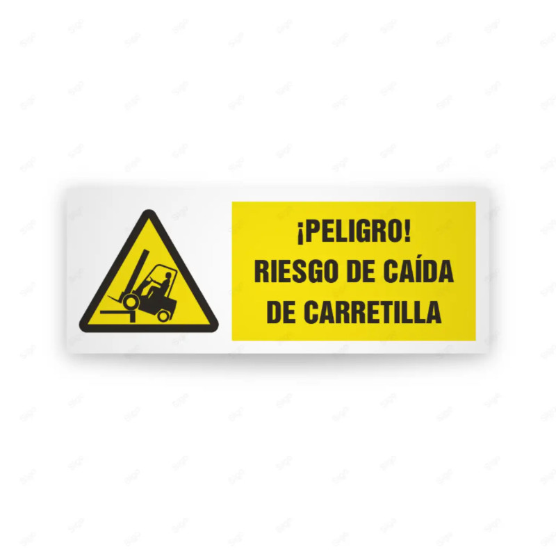 Rótulo de Atención - Peligro riesgo de caida de carretilla| Cod. AD - 652, Señales de Atención