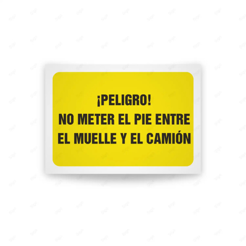 Rótulo de Atención - Peligro no meter el pie entre el muelle y el camion| Cod. AD - 661, Señales de Atención