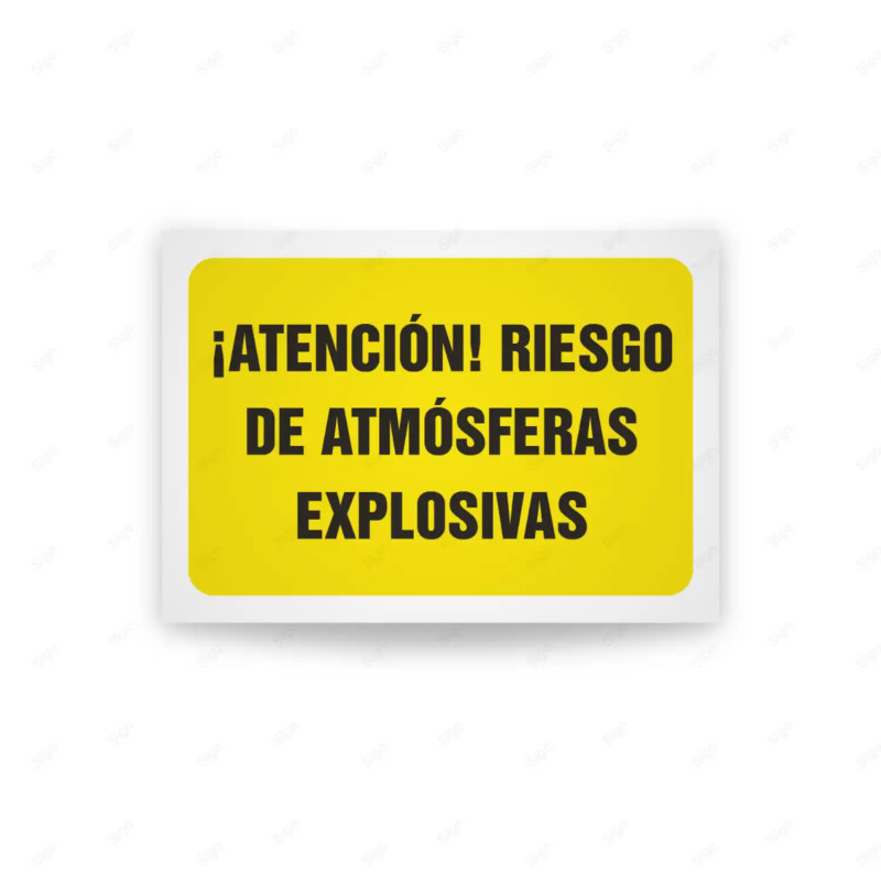 Rótulo de Atención - Atencion riesgo de atmosfera explosivas | Cod. AD - 669, Señales de Atención