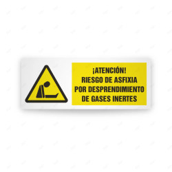 Rótulo de Atención -Atencion riesgo de asfixia por desprendimiento de gases inertes| Cod. AD - 672, Señales de Atención