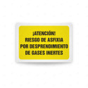 Rótulo de Atención - Atencion riesgo de asfixia por desprendimiento de gases inertes | Cod. AD - 673, Señales de Atención