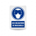 Rótulo de Obligación - Uso Obligatorio de Mascarilla| Cod. OB-402, Señales de Obligación